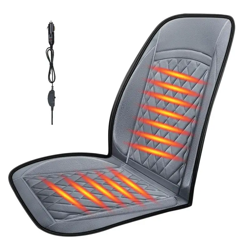 

Car Heating Seat Cover Auto Seat Cushion Pad With Fast Heating For 12V Cars Comfortable Flannel Automotive Seat Covers With 2