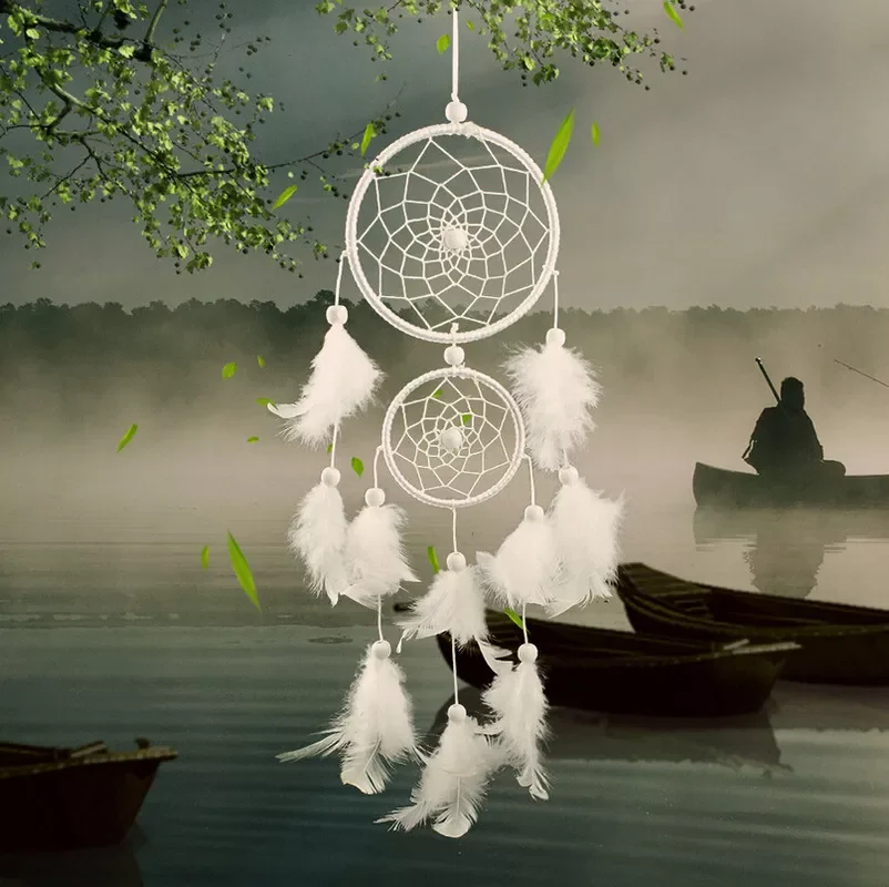 

New in Catcher Room Decor Feather Weaving Catching Up The Dream Angle Dreamcatcher Wind Chimes Indian Style Religious Mascot chr