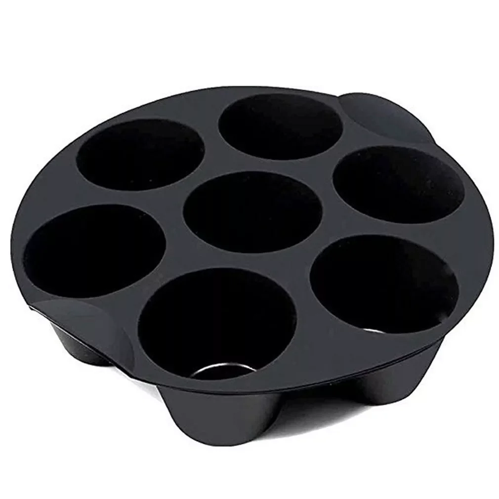 

Food Grade Silica Gel Durable Air Fryer Accessories 7 With Black Cake Cup Cake And Muffin Accessories