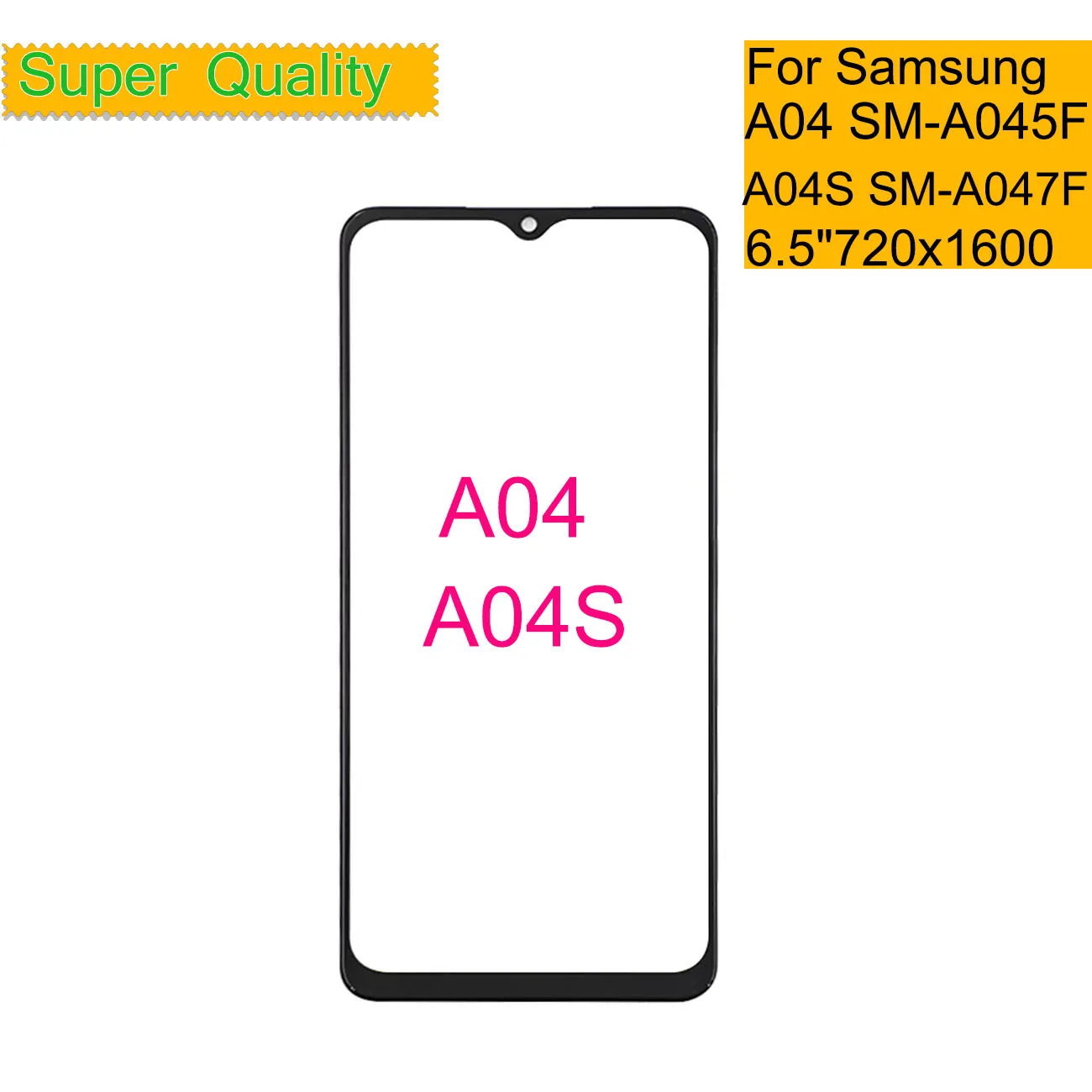 

Replacement For Samsung Galaxy A04 A04S Touch Screen Panel Front Outer Glass Lens With OCA Glue