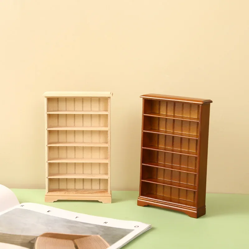 Книжный шкаф для кукольного домика 6 полок мини-стеллаж хранения мебельная