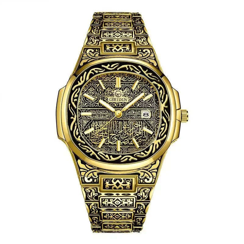 

New Pattern Retro Large Dial Stainless Steel Calendar Business Men's Watch for Men Luxury Top Brand Men Watches Reloj Hombre