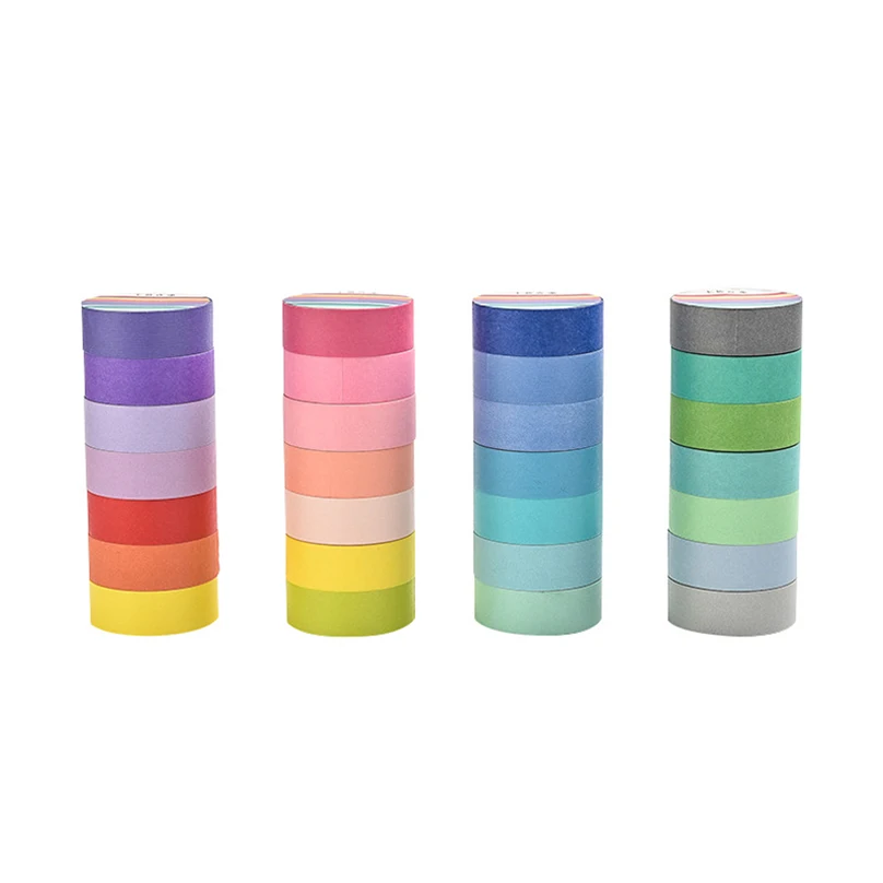 

7 рулонов, радуга, фотобумага, канцелярские товары, 5 м, наклейки Washitape, базовая декоративная клейкая лента, дневник, магнитные ленты