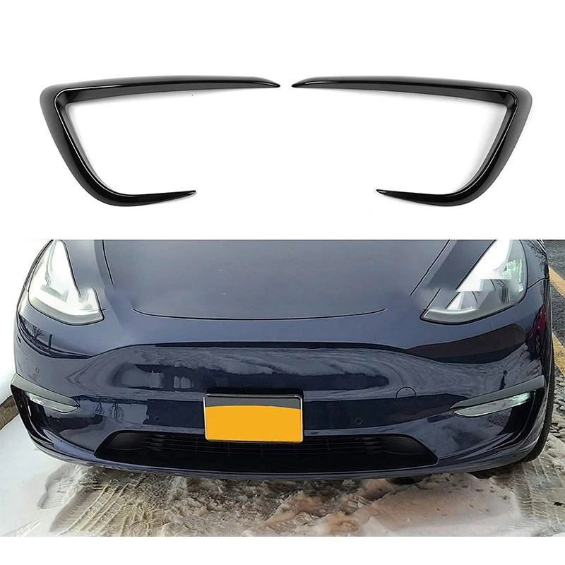 Передняя противотуманная фара для Tesla Model Y 2021, декоративный ветровой нож для бровей, защитная рамка, полоска