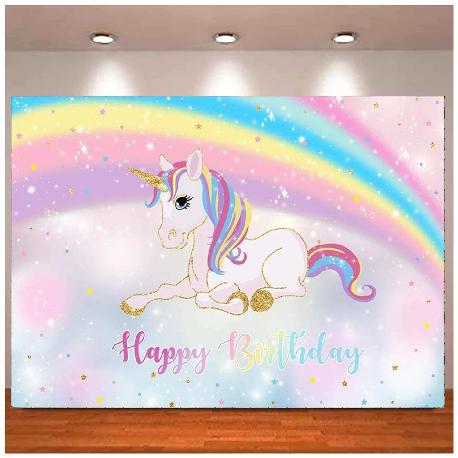 

Unicorn Theme Photography Backdrop Birthday Party Photo Booth Background Girls Rainbow Banner Princess Baby Shower Decorations