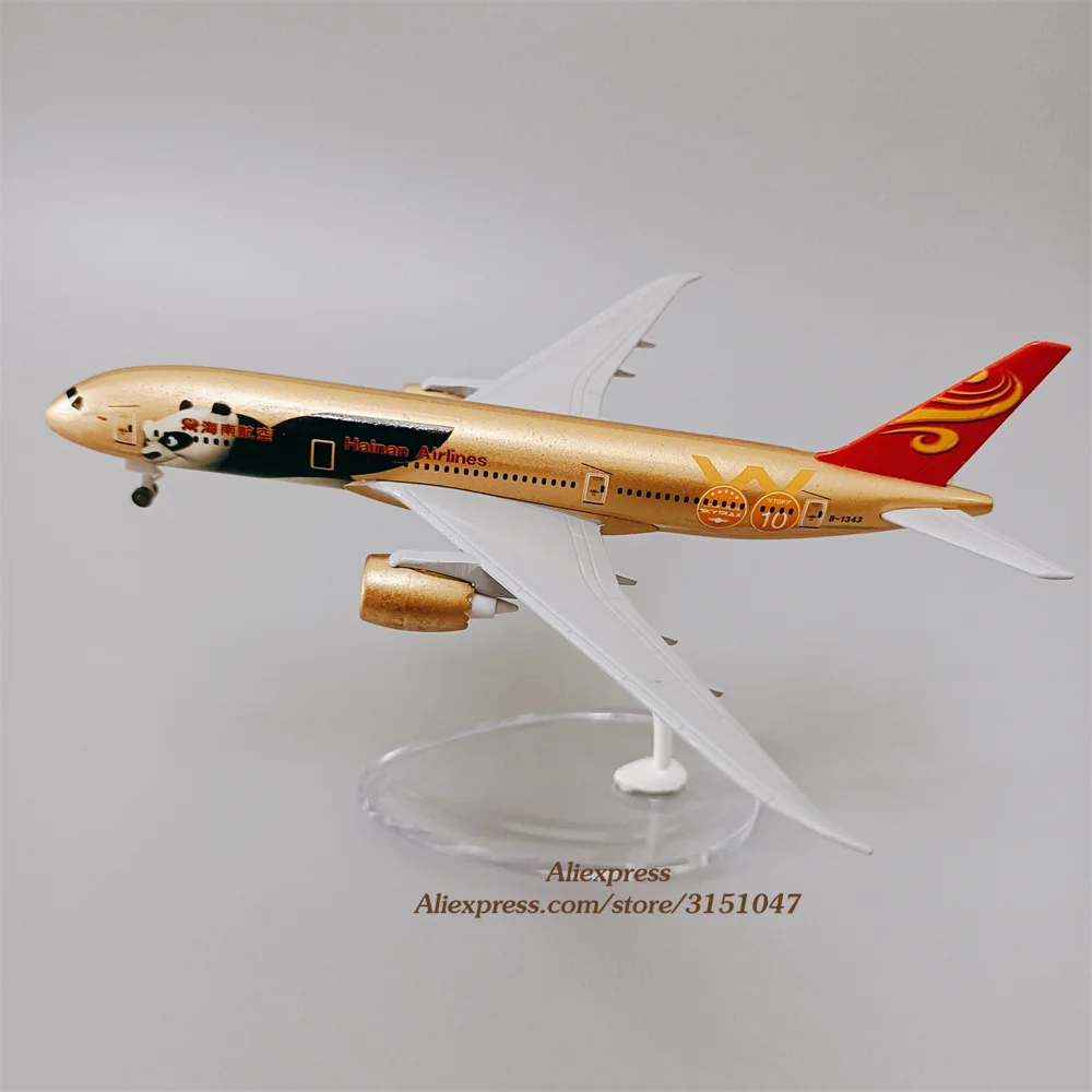 

Golden 16cm Alloy Air China Hainan Airlines Boeing B787 KONGFU Panda Airplane Model Plane Model Aircraft Scale Diecast w wheel