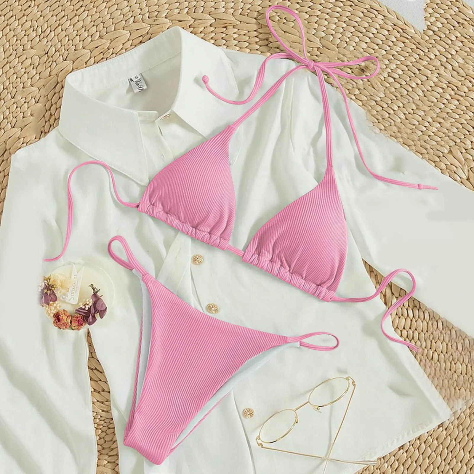 

Женские комплекты бикини с завышенной талией, купальник из двух предметов, сексуальный женский купальный костюм, летняя пляжная одежда, бик...