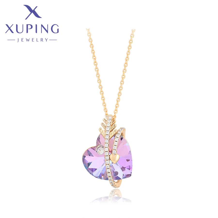 

Ювелирные изделия Xuping, Летняя распродажа, модное ожерелье с подвеской из белого кристалла золотого цвета A00552935