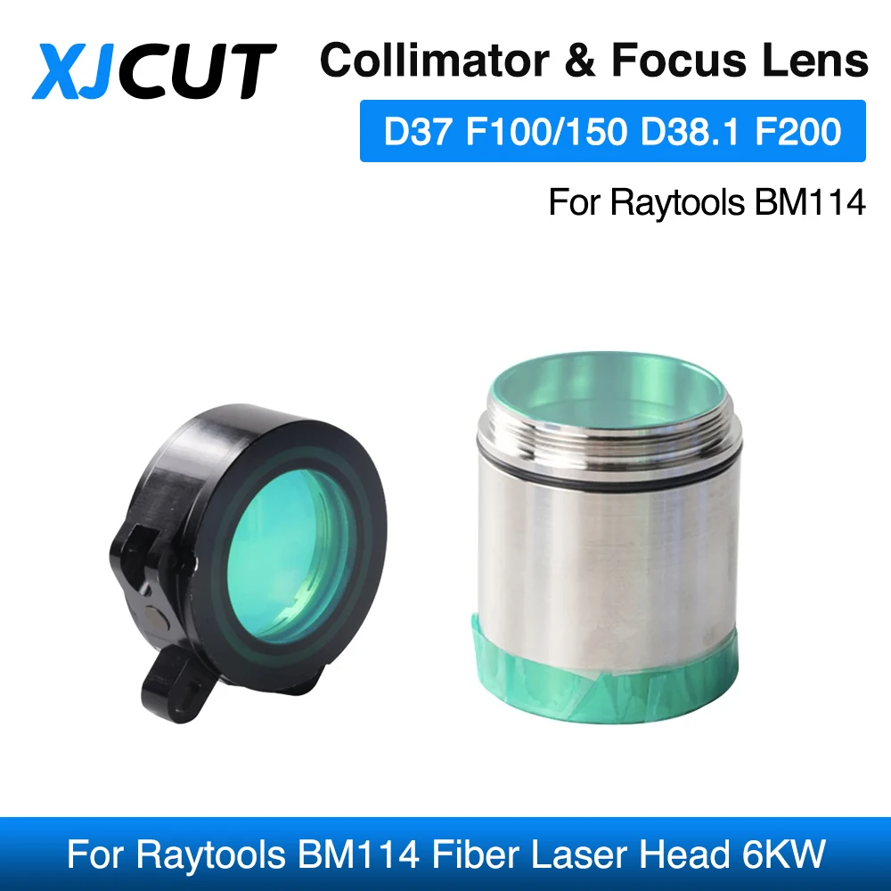XJCUT Raytools BM114 Лазерная коллимационная и фокусирующая линза D37 F100 F150 F200 мм с