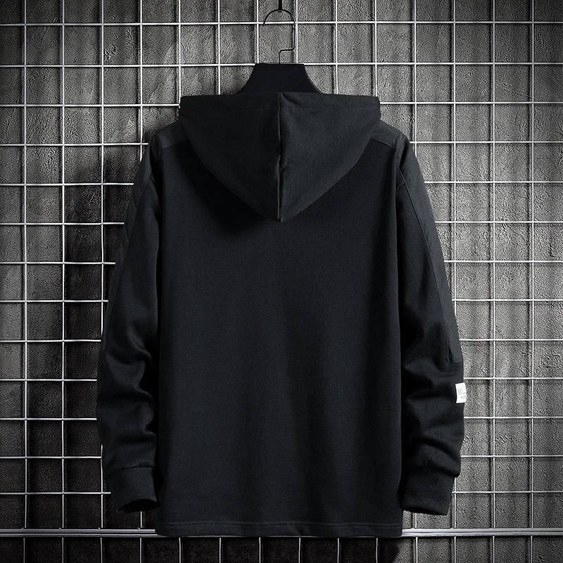 

Winter Mens Hoodies Men New 2023 Multi Pockets Techwear Casual Sweatshirt Oversized Streetwear Hip Hop Hoodies Men
