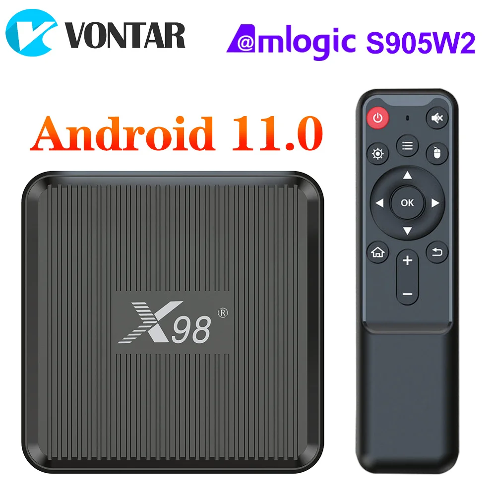 

Приставка Смарт-ТВ X98Q, Android 11, Amlogic S905W2, 1 + 8 Гб, поддержка H.265, AV1, Wi-Fi, HDR