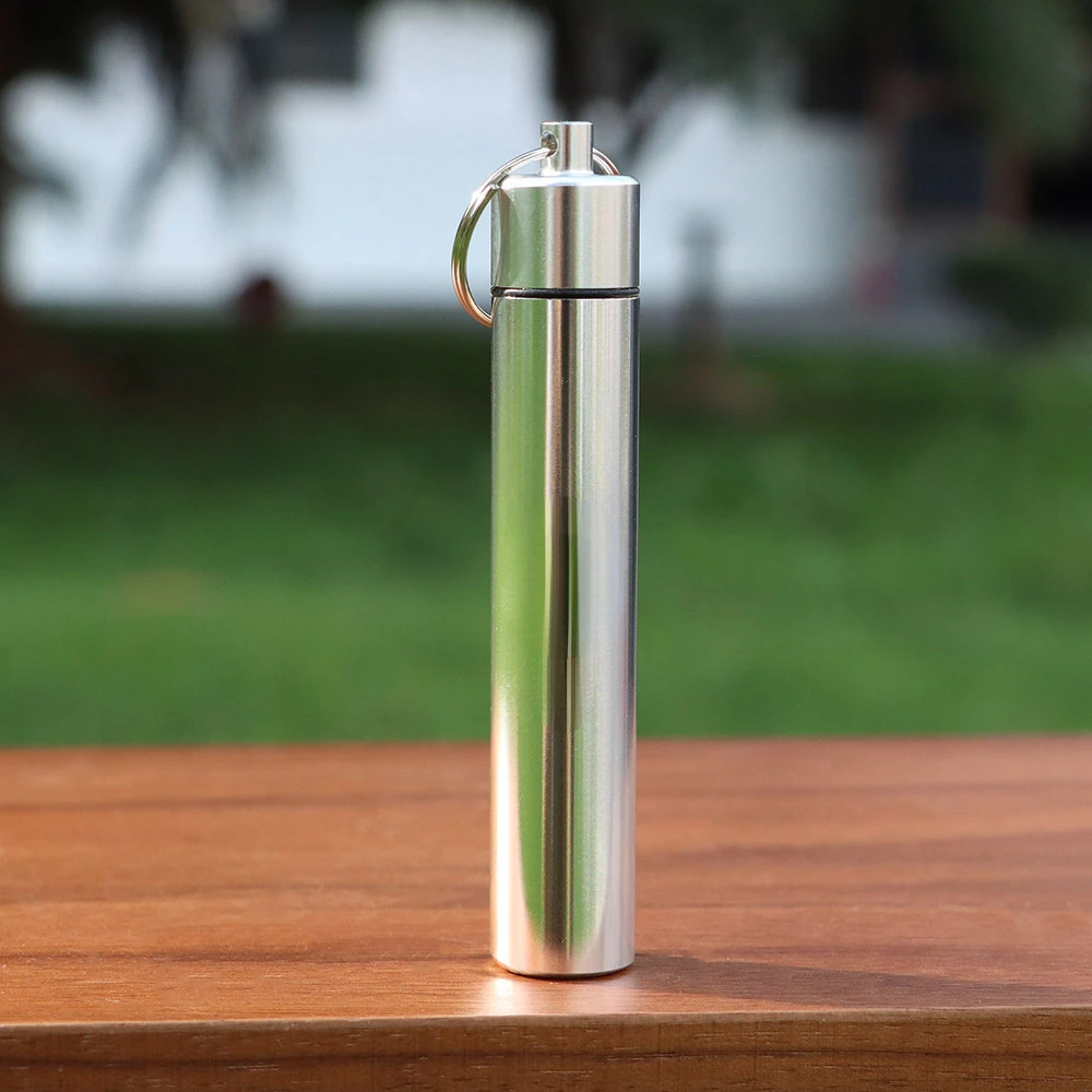 

10ML Storage Container Travel Tube Stash Jar Tobacco, Drug Supplements Aluminum Anti-Odor Metal Airtight Sealed Cannabis Box