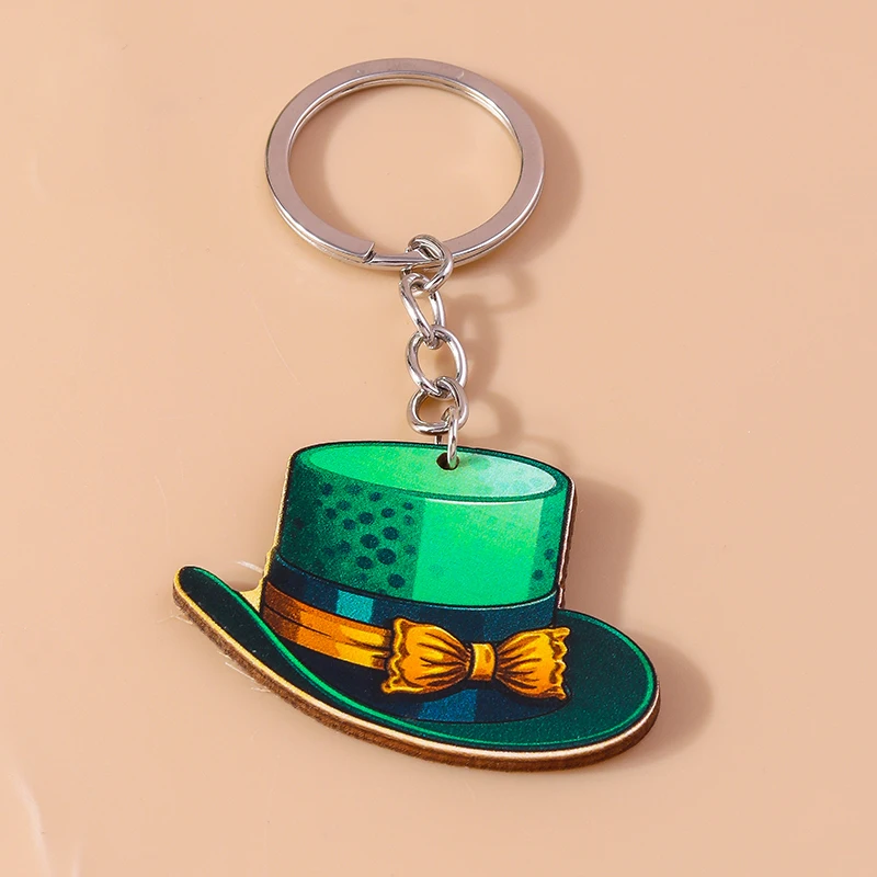 Креативный брелок на день Святого Патрика шляпа клевер трилистник кулон для