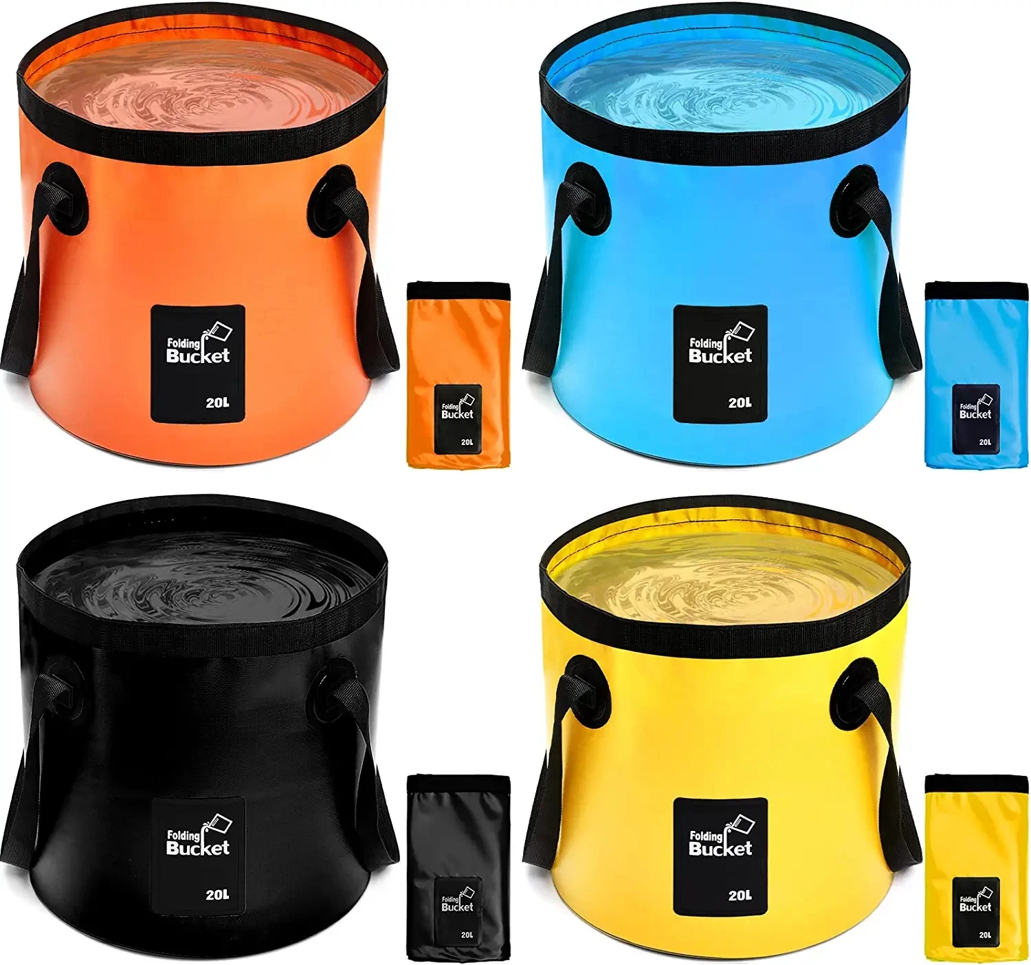 

20L Folding Bucket Outdoor Portable Waterproof Water Storage Bag Foldable Container Fishing Washbasin Camping Car Indoor Travel