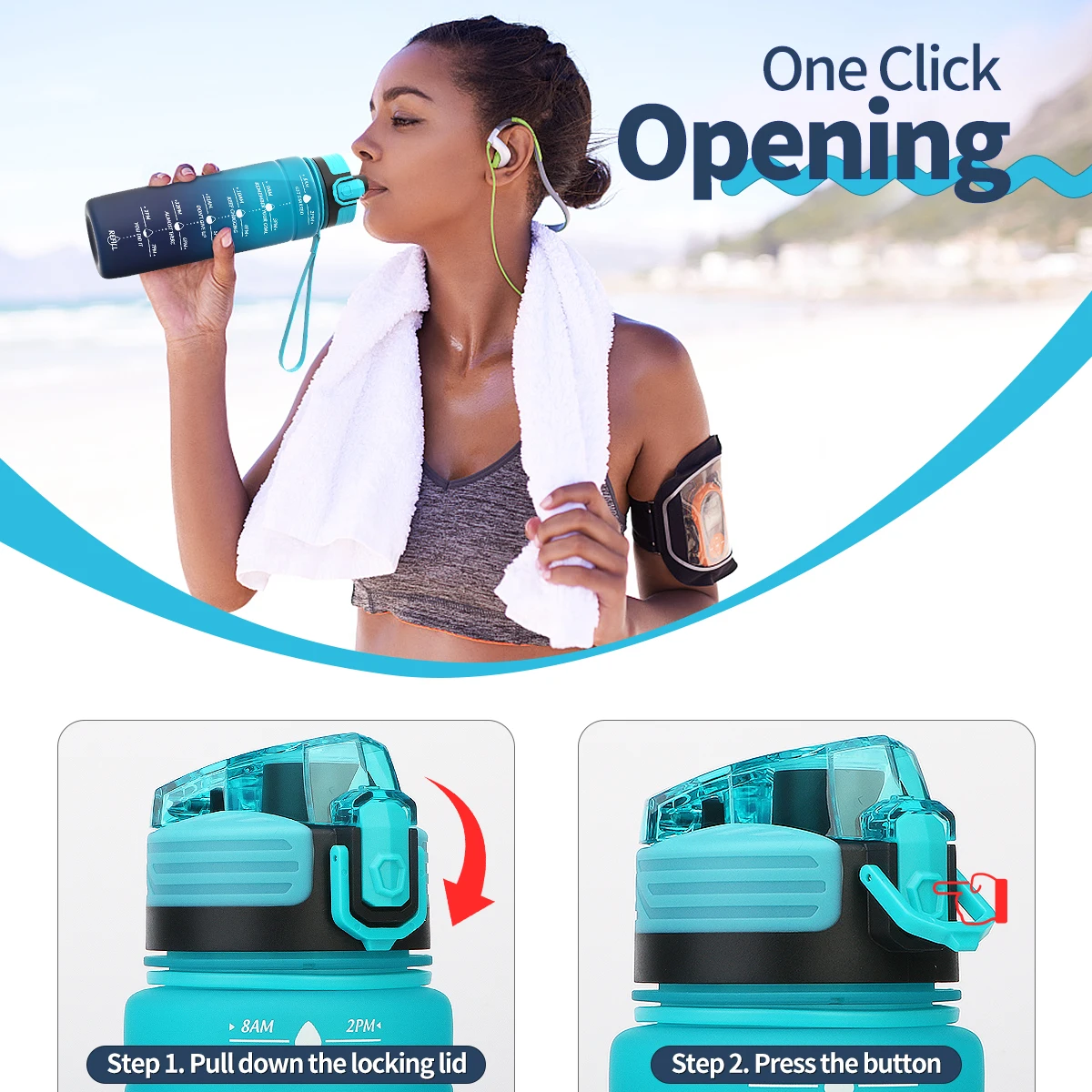 Летняя Спортивная бутылка для воды из тритана 500 мл