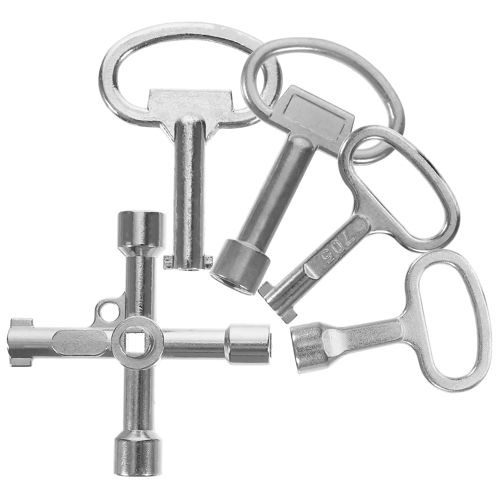 

5 Pcs Key Metal Triangle Zinc Alloy Spanner Plumber Wrench Utility Socket Distribution Cabinet Elevator