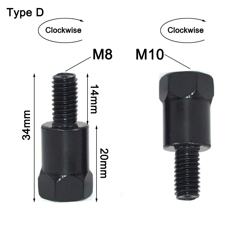 

1 шт., металлический адаптер для зеркала заднего вида, 10 мм