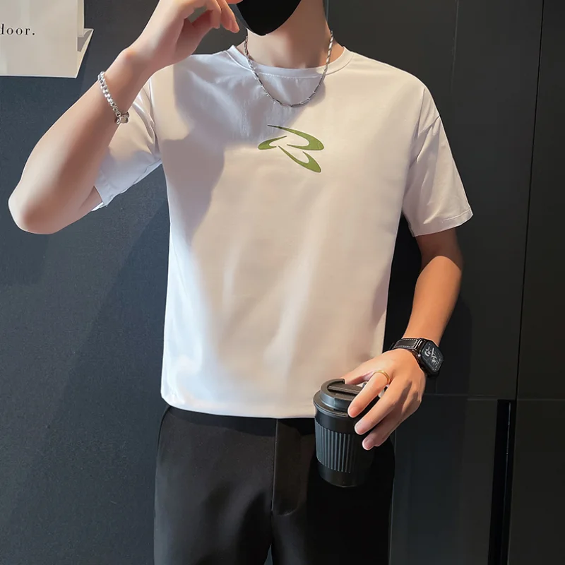 

Summer T-shirt Men Short Sleeve Youth Popular Half Sleeve New European and American Simple Men's Top Plankton Youth Half Sleeve