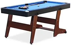 

5.5-Foot Folding Billiard/Pool Table - Compact and Portable Space-Saving Design