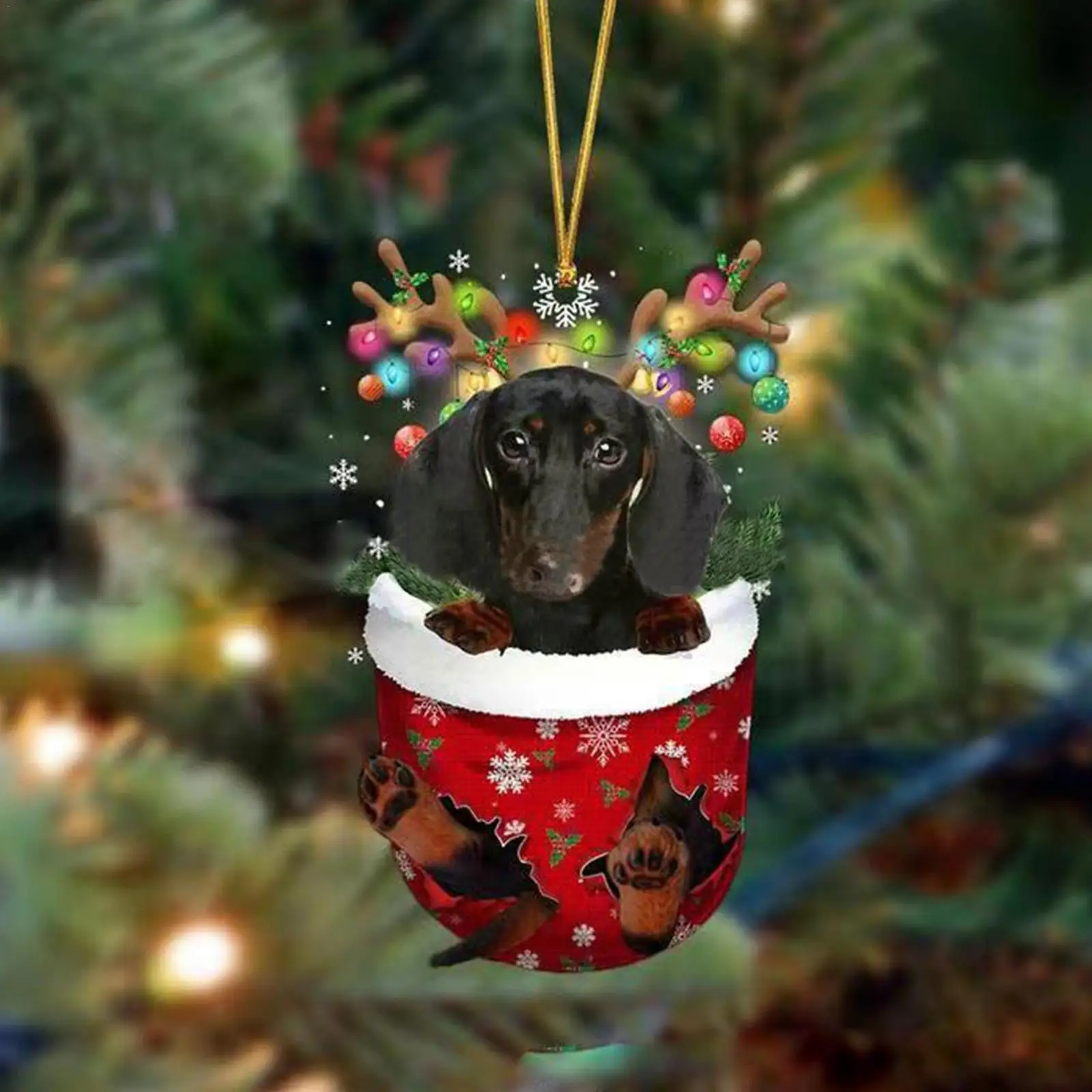 2023 Christmas Tree Pendant Cute Puppy Resin Acrylic Xmas Decoration Party Supplies Dog Drop New Room Ornament Gift Festive N5M3