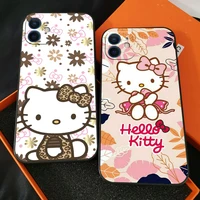 hello kitty phone case for funda iphone 13 11 pro max 12 mini x xr xs max 6 6s 7 8 plus etui carcasa soft coque celular