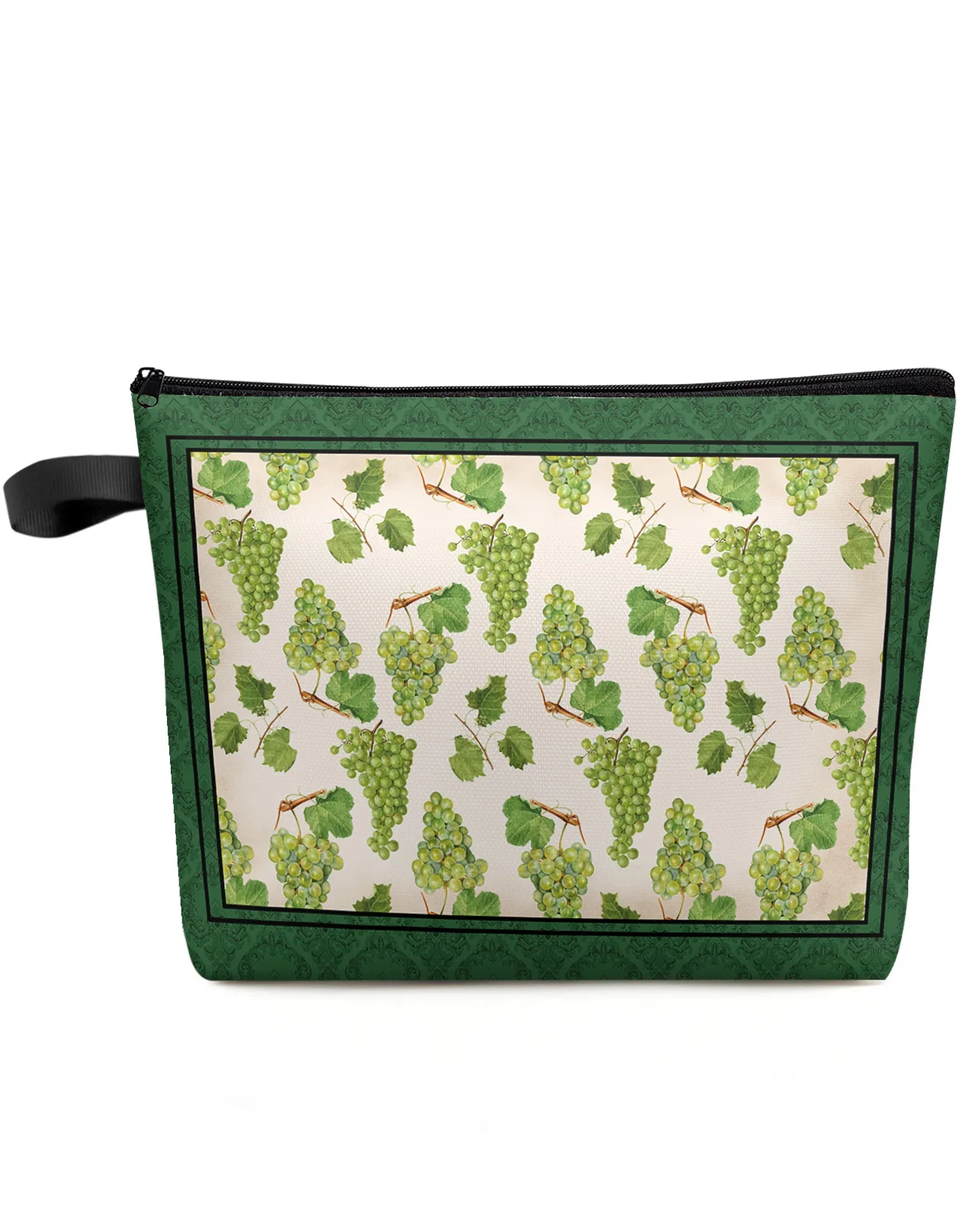 

Vintage Plant Fruit Green Grape Makeup Bag Pouch Travel Essentials Lady Women Cosmetic Bags Toilet Organizer Storage Pencil Case
