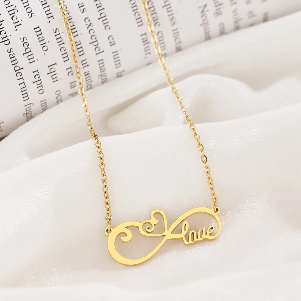 Ожерелья из нержавеющей стали символ бесконечности спиральное сердце