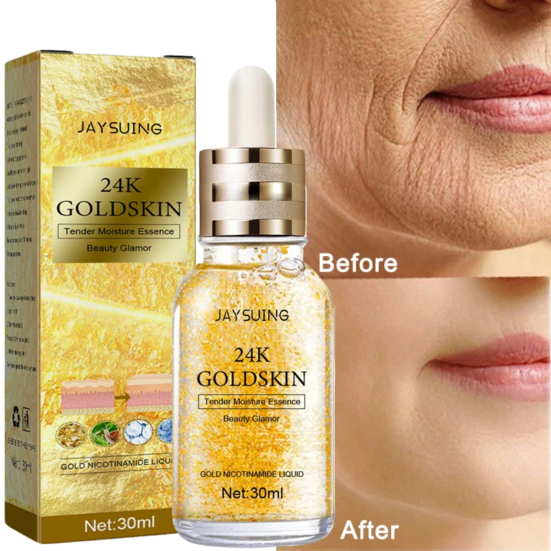 24K Gold Collagen Anti-wrinkle Serum Lifting Firming Anti-aging Essence Fade Fine Lines Moisturizing Brighten Nourish Skin Care