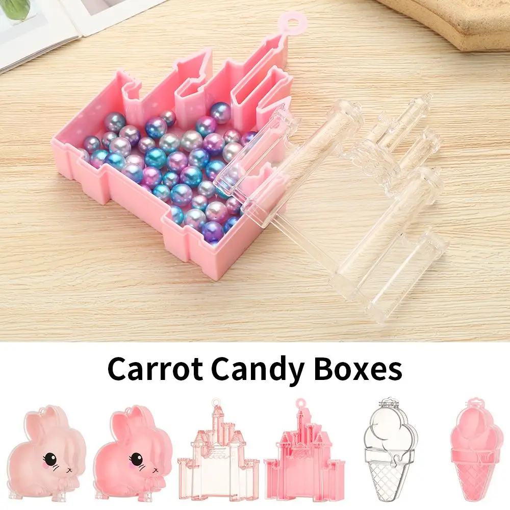 

Carrot Candy Box Jewelry Accessories Rubber Band Earrings Storage Box Jewelry Box Children's Plastic Creative Storage Nail Box