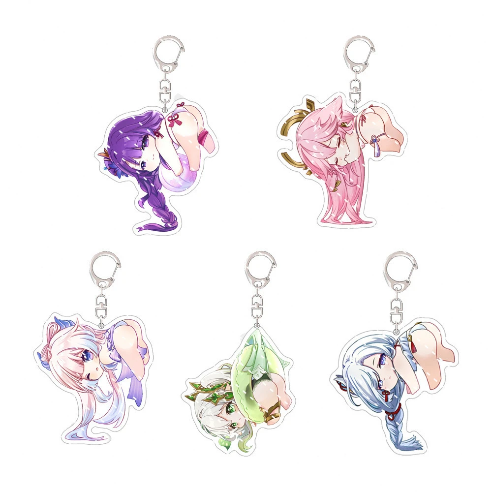 Игра Genshin Impact Sangonomiya Kokomi Shenhe Raiden Shogun Nahida косплей костюм брелок акриловый кулон