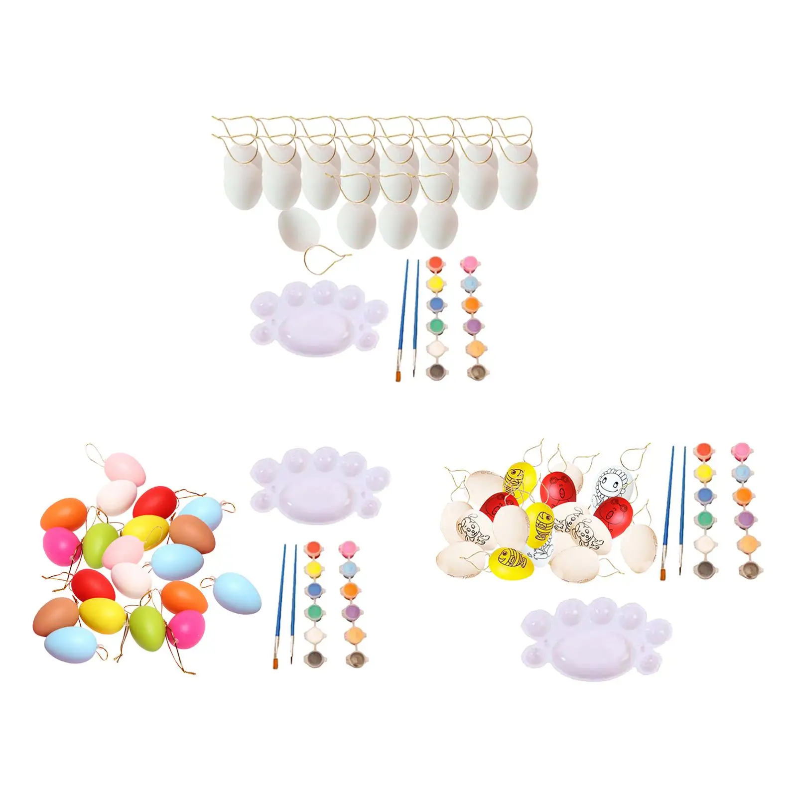 20x White Easter Eggs Painting DIY Easter Egg Decorating Set for Home Holiday Gifts