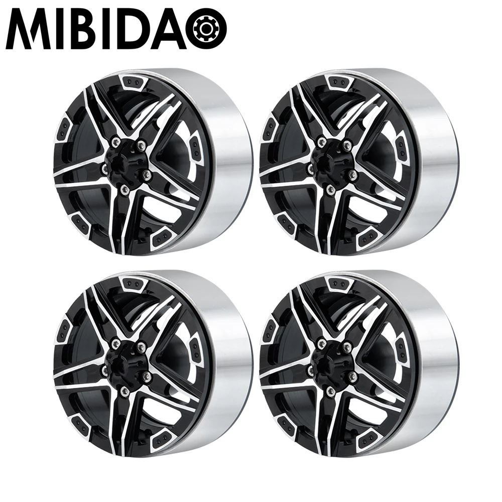 

Mibidao 4 Pcs 1.9 Inch Metal Alloy Beadlock Wheel Rims Hubs for Axial SCX10 Tamiya CC01 D90 TRX-4 1/10 RC Crawler Car Parts