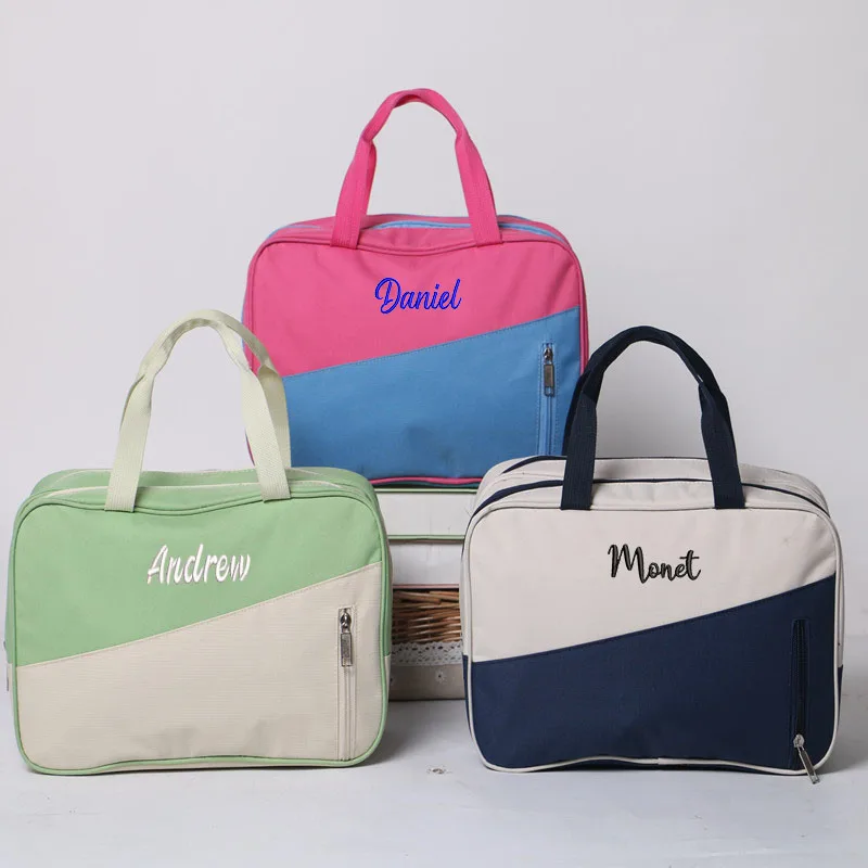 Personalized Large Capacity Sports Amenity Bag Custom Embroidery Logo Dry And Wet Separation Beach Swimming Makeup Bag