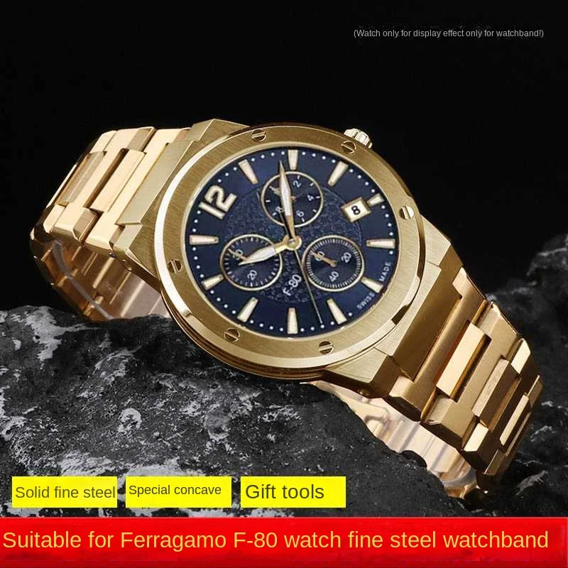 Ремешок из нержавеющей стали для мужских наручных часов Ferragamo Sports Series Three Eyes F80 F-80