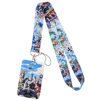 cb1449 anime student lanyard credit card id holder bag student women travel card cover badge car keychain decorations