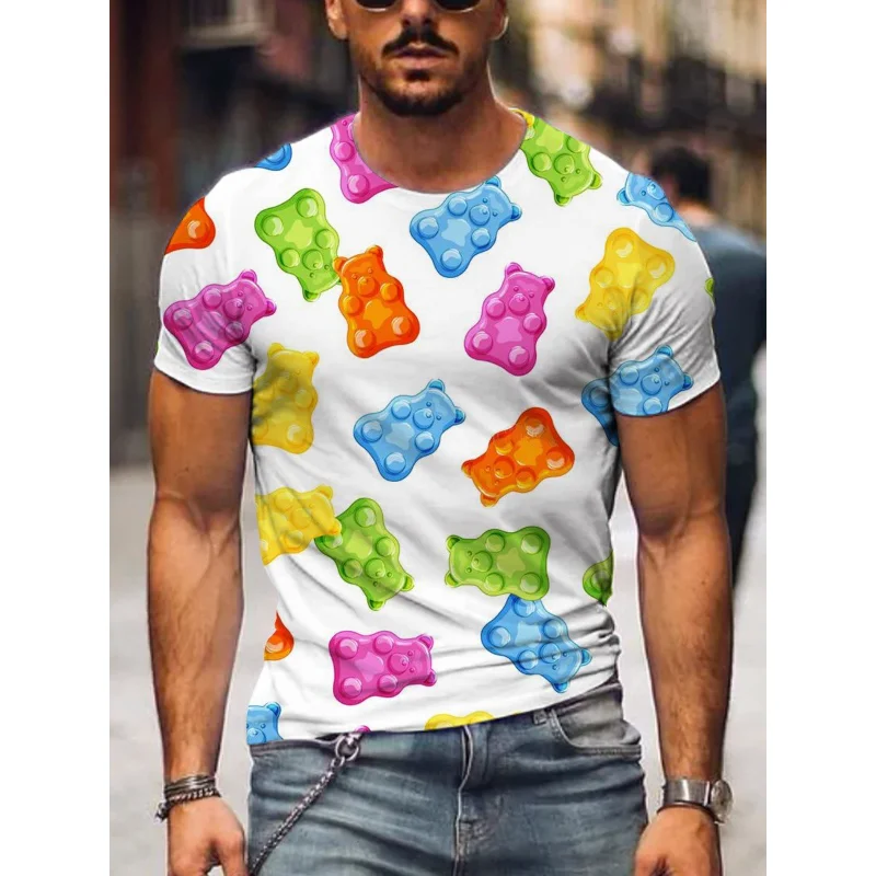 

Мужская Повседневная футболка Badassdude радужного цвета с медведем