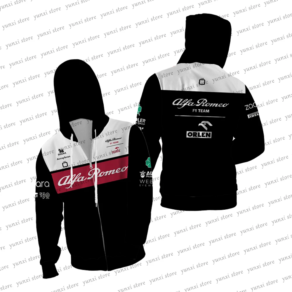 Autumn 2022 Formula 1 Alfa Romeo Team Zipper Hoodie Men's Outdoor Racing Extreme Sports Leisure Fashion Harajuku Pullover