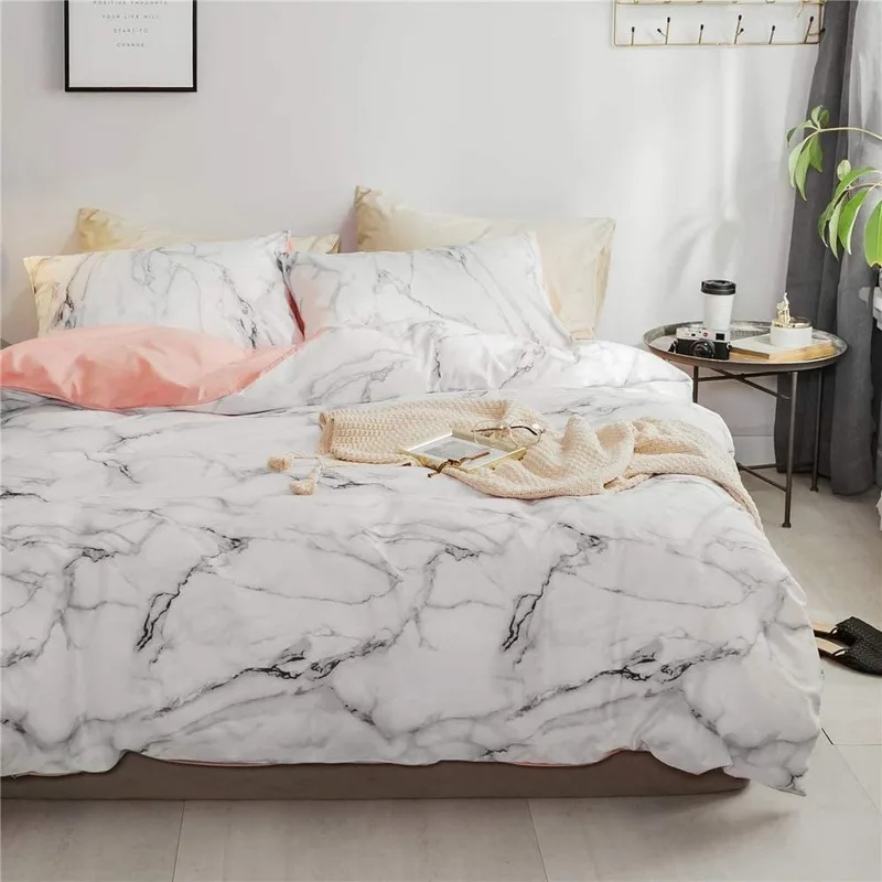 

Simple marble printing Home Textiles Bedding Set Bedclothes include Duvet Cover Bed Sheet Pillowcase Comforter Bedding Sets Bed