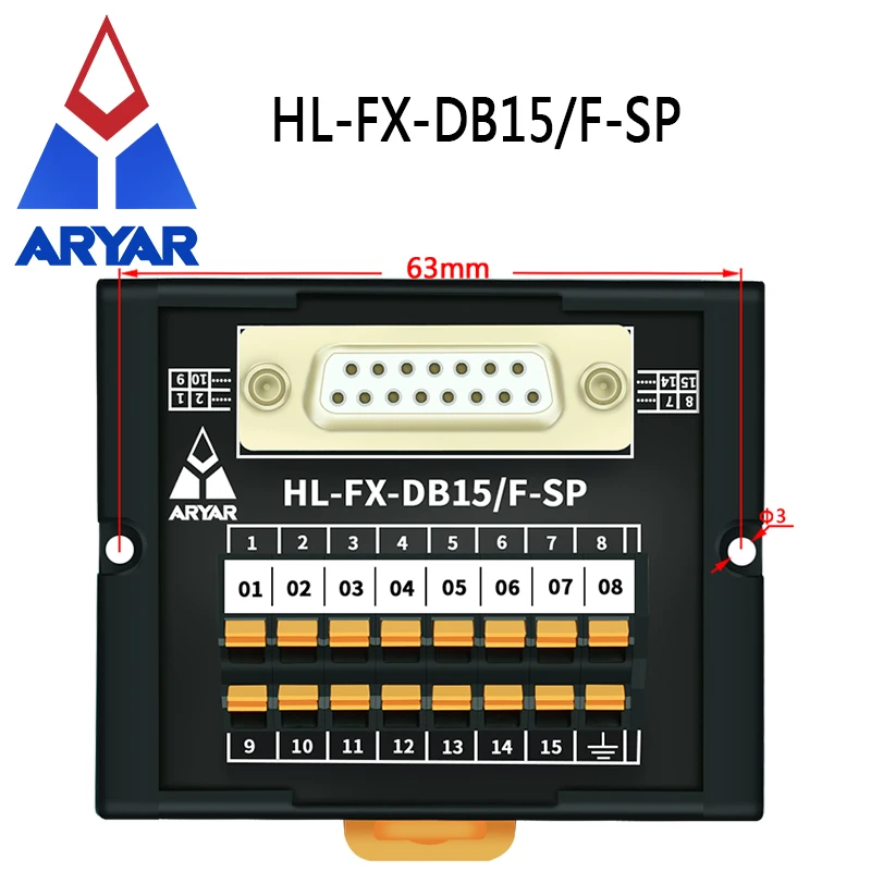 DB15 D-Sub Модуль интерфейса крепления DIN-рейки разрывная плата Быстрый разделитель