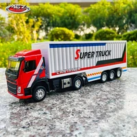msz 150 volvo container truck model toy engineering car alloy childrens gift collection gift with light pull back