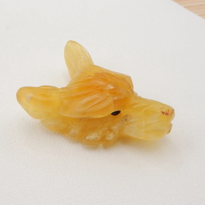 Дизайн камней резной желтый опал голова Волка полудрагоценные ювелирные изделия