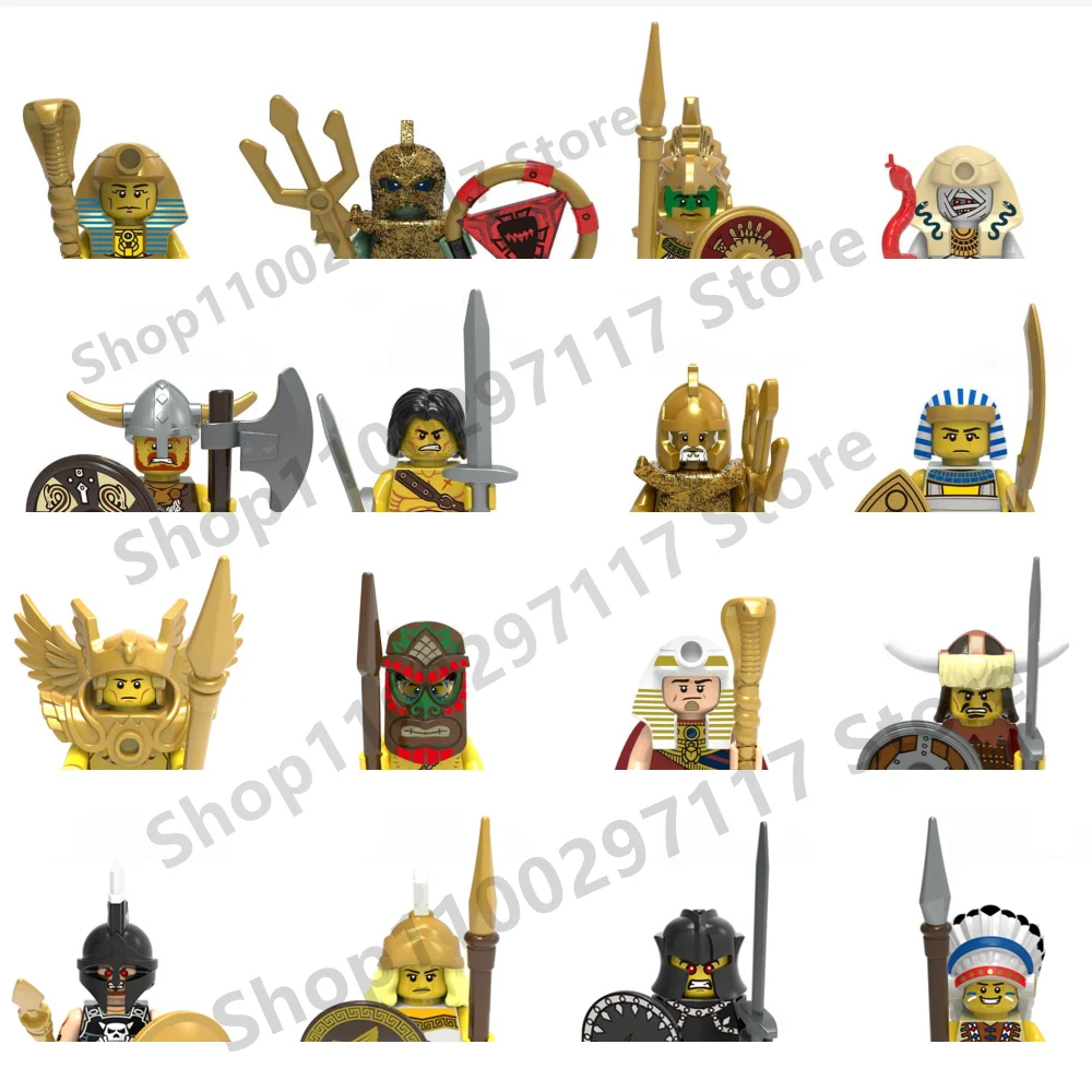 X0163 X0161 Mediaeval Times Egyptian Warrior Mummy Blocks Movie Bricks Mini Action Figures Assemble Toys Kids Gifts
