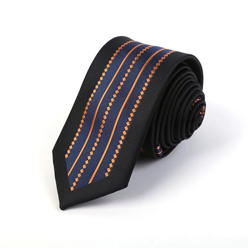 

Striped Polka Dots Men Tie Black Classic Neck Ties High Quality Business Wedding 6cm Silk Necktie