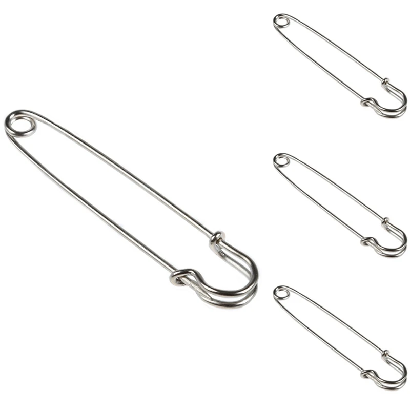 

100PCS 4 Inch Metal Safety Pin--Big & Strong Enough To Hold Heavy-Weight Fabrics And Materials Canvas,Leather,Upholstery