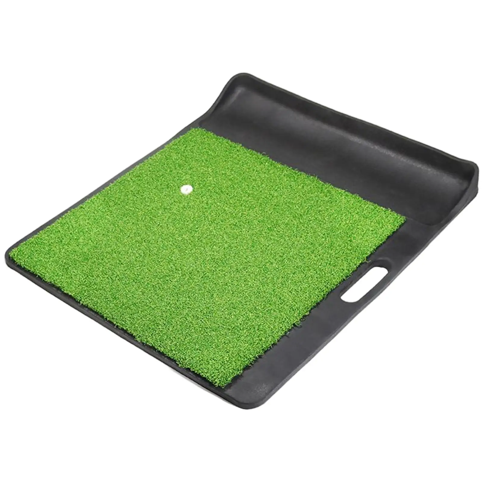 

Golf Hitting Mat with Ball Tray with Handle Heavy Rubber Base Golf Practice Pad for Backyard