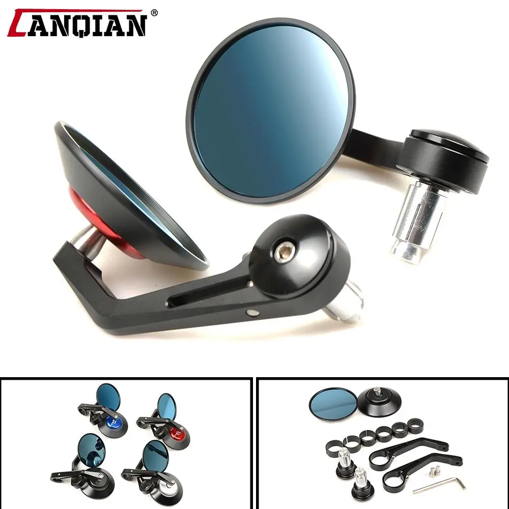 Купи 7/8" 22mm Universal Black Motorcycle Mirror Motor Motorbike Rearview Side Handle Bar End Mirrors For Suzuki Kawasaki Yamaha за 1,933 рублей в магазине AliExpress