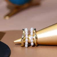 pearl ear cuff clip earrings non pierced bone c shape non pierced elegant earrings women fashion luxury 14k gold plated jewelry