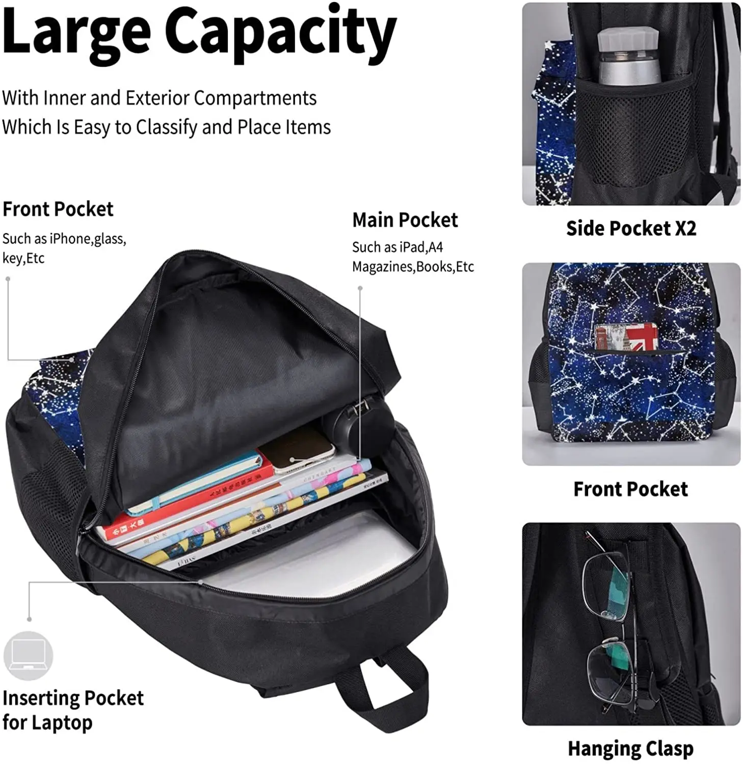 3Pcs Glow In The Dark Backpack Set with Lunch Box Pencil Case, School Book Bag for Preschool Kindergarten Elementary Kids