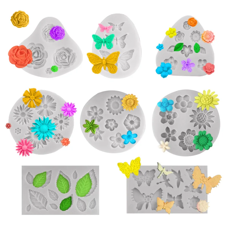 

2022 New Silicone Flower Mold for Cake Sugar Paste Baking Pastry Fondant Moulds Cake Decorating Tools