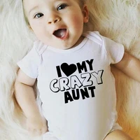 i love my crazy aunt printed baby bodysuit cute summer short sleeve casual rompers body baby girl jumpsuit clothes s m